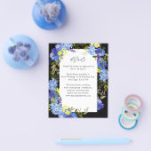 Budget Blue Paars & Yellow Floral - zwart Flyer (Enkel)