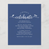 Budget Blue Photo Afstuderen Invitation (Achterkant)