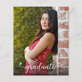 Budget Blue Photo Afstuderen Invitation (Voorkant)