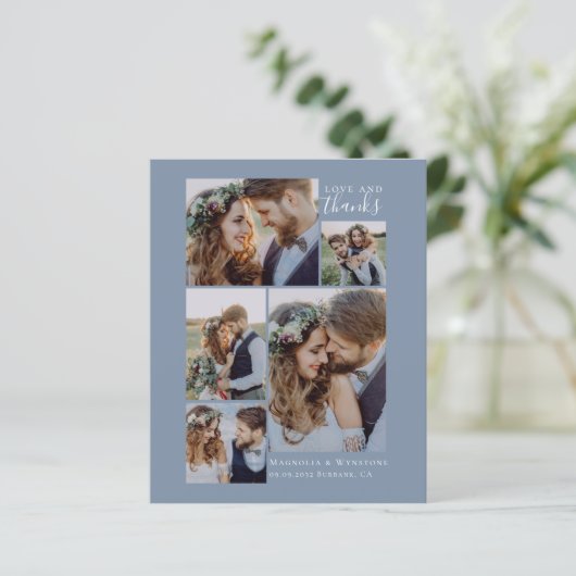 BUDGET Blue Photo Collage Weddenschap Hartelijk da (Staand voorkant)