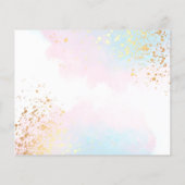 Budget Blue Pink Waterverf Verloving kondigen aan (Achterkant)