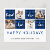 Budget Blue Pset Pet Photo Collage Holiday Kaart (Voorkant)