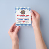 BUDGET Blue Pset Vaderdag BBQ Party nodigt uit Flyer (Hand)