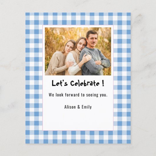 BUDGET Blue Pset Vaderdag BBQ Party nodigt uit Flyer (Achterkant)