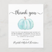 Budget Blue Pumpkin Baby Shower - Hartelijk dank (Voorkant)