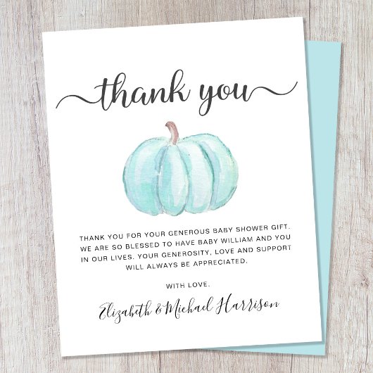 Budget Blue Pumpkin Baby Shower - Hartelijk dank