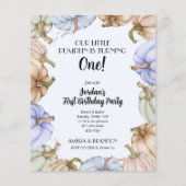 Budget Blue Pumpkins Boy Birthday Uitnodigingen (Voorkant)