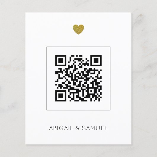 Budget Blue QR Code All in One Weduwen Uitnodiging (Voorkant)
