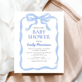 Budget Blue Ribbon Waterverf Bow Boy Baby shower