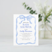 Budget Blue Ribbon Waterverf Bow Boy Baby shower (Staand voorkant)
