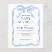 Budget Blue Ribbon Waterverf Bow Boy Baby shower (Voorkant)