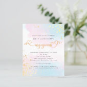 Budget Blue Roze Waterverf Heart Verloving (Staand voorkant)