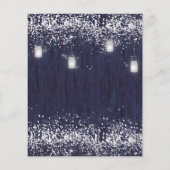 BUDGET Blue Rustic Mason Jar Wedding Invitation (Achterkant)