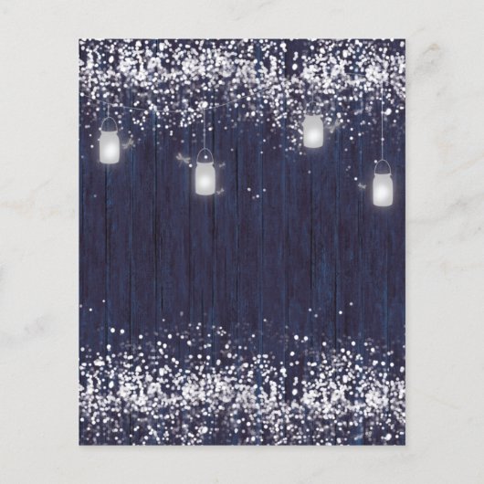 BUDGET Blue Rustic Mason Jar Wedding Invitation (Achterkant)