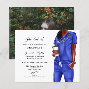 Budget Blue Scrubs Verpleegkundige Foto Afstuderen