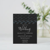 Budget Blue Silver Stars String Lights Wedding (Staand voorkant)