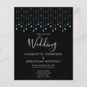 Budget Blue Silver Stars String Lights Wedding (Voorkant)