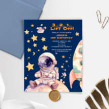 Budget Blue Space Star Galaxy Astronaut Verjaardag