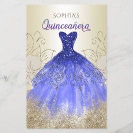 Budget Blue Sparkle Dress Quinceañera