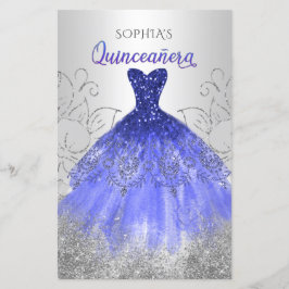 Budget Blue Sparkle Dress Quinceañera