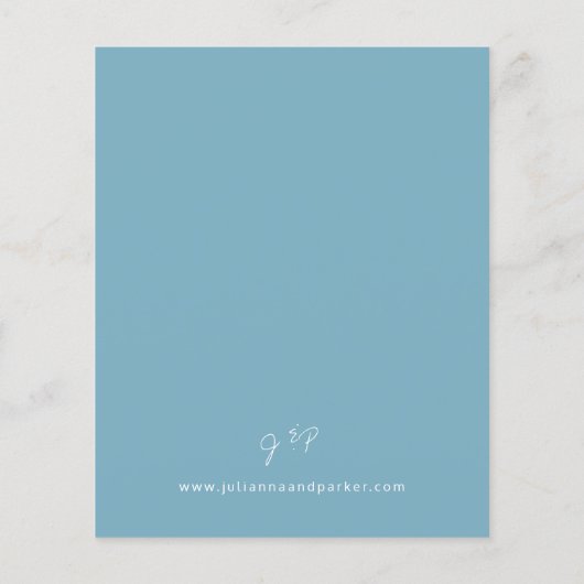 Budget Blue Summer MOD Calligraphy Wedding (Achterkant)