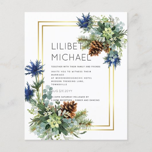 BUDGET Blue Thistle Eucalyptus Weddenschap Wonderl (Voorkant)