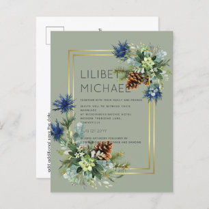 BUDGET Blue Thistle Eucalyptus Weddenschap Wonderl Briefkaart