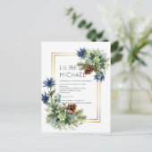 BUDGET Blue Thistle Eucalyptus Weddenschap Wonderl Briefkaart (Staand voorkant)