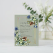 BUDGET Blue Thistle Eucalyptus Weddenschap Wonderl Briefkaart (Staand voorkant)