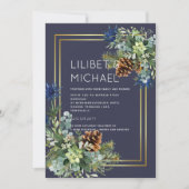 BUDGET Blue Thistle Eucalyptus Weddenschap Wonderl Kaart (Voorkant)