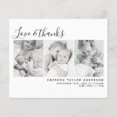 BUDGET Blue Three Photos New Baby Dank je kaart (Voorkant)