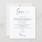 Budget Blue Trendy Branches Wedding 3 Foto's (Achterkant)