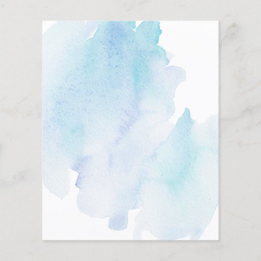 Budget Blue Waterverf Baby shower Uitnodiging (Achterkant)