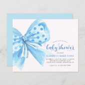 Budget Blue Waterverf Bow Ribbon Boy Baby shower (Voorkant / Achterkant)