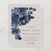 Budget Blue Waterverf Floral Weddenschap (Voorkant / Achterkant)