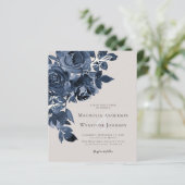 Budget Blue Waterverf Floral Weddenschap (Staand voorkant)