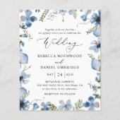 Budget Blue Waterverf Floral Weddenschap (Voorkant)