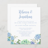 Budget Blue Waterverf Floral Weddenschap (Voorkant / Achterkant)
