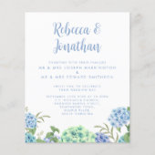 Budget Blue Waterverf Floral Weddenschap (Voorkant)