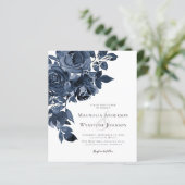 Budget Blue Waterverf Floral Weddenschap (Staand voorkant)