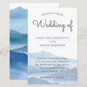 Budget Blue Waterverf Mountain Wedding (Voorkant / Achterkant)