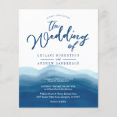 Budget Blue Waterverf Wave Wedding (Voorkant)