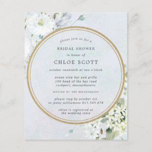 Budget Blue White Floral Bridal Shower