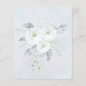 Budget Blue White Floral Wedding Invitation (Achterkant)