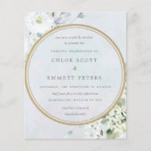 Budget Blue White Floral Wedding Invitation (Voorkant)