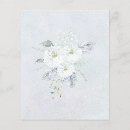 Budget Blue White Floral Wedding Invitation (Achterkant)