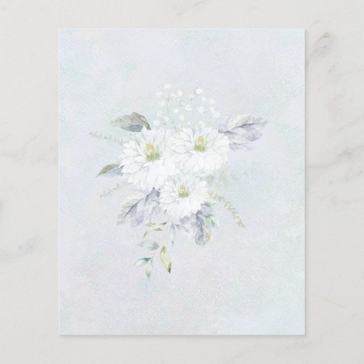 Budget Blue White Floral Wedding Invitation (Achterkant)