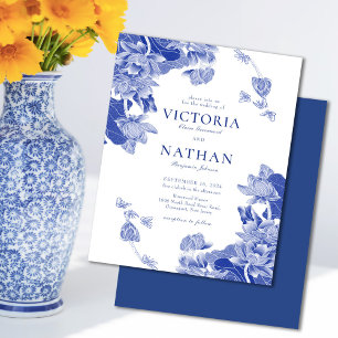 Budget Blue White Flower Chinoiserie Chic Wedding