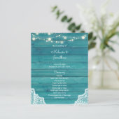 Budget Blue Wood, Licht, Lace Wedding Program (Staand voorkant)