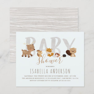 Budget Blue Woodland Animals Neutraal Baby shower